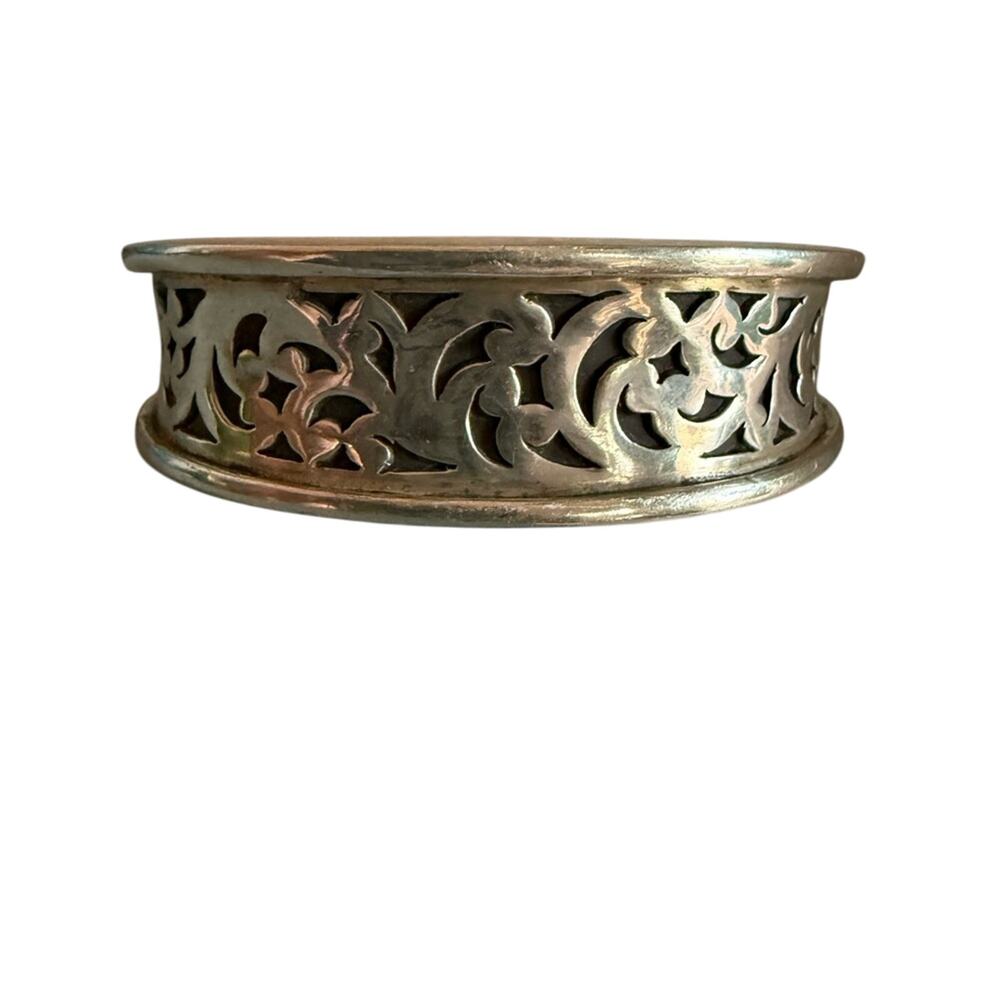 Lois Hill 925 Sterling Silver Swirl Thick Cuff Bracelet